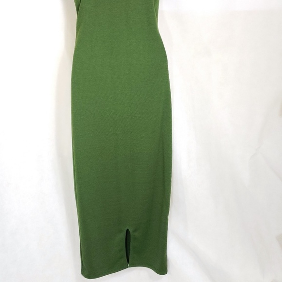 Olive green Hourglass Bodycon Midi Dress Large - Picture 6 of 6